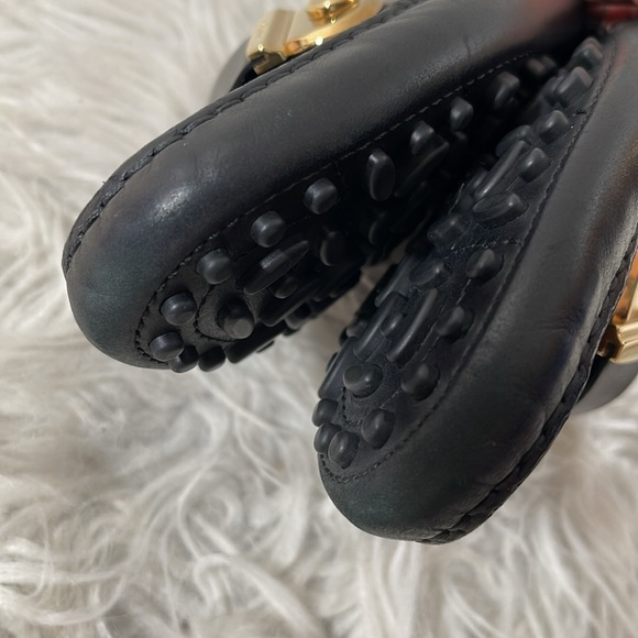 SALVATORE FERRAGAMO Black Suede Leather Slip On Griotte Driving Loafer Size 6.5M - Picture 12 of 16